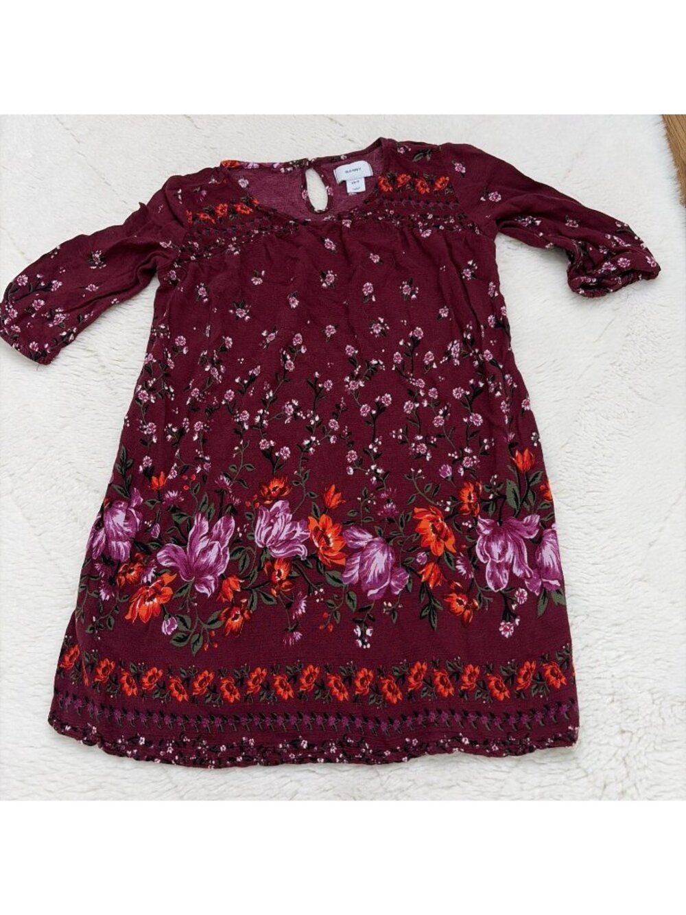 Old Navy Girls Small 6-7 Boho Floral Dress Priarie Timeless Class